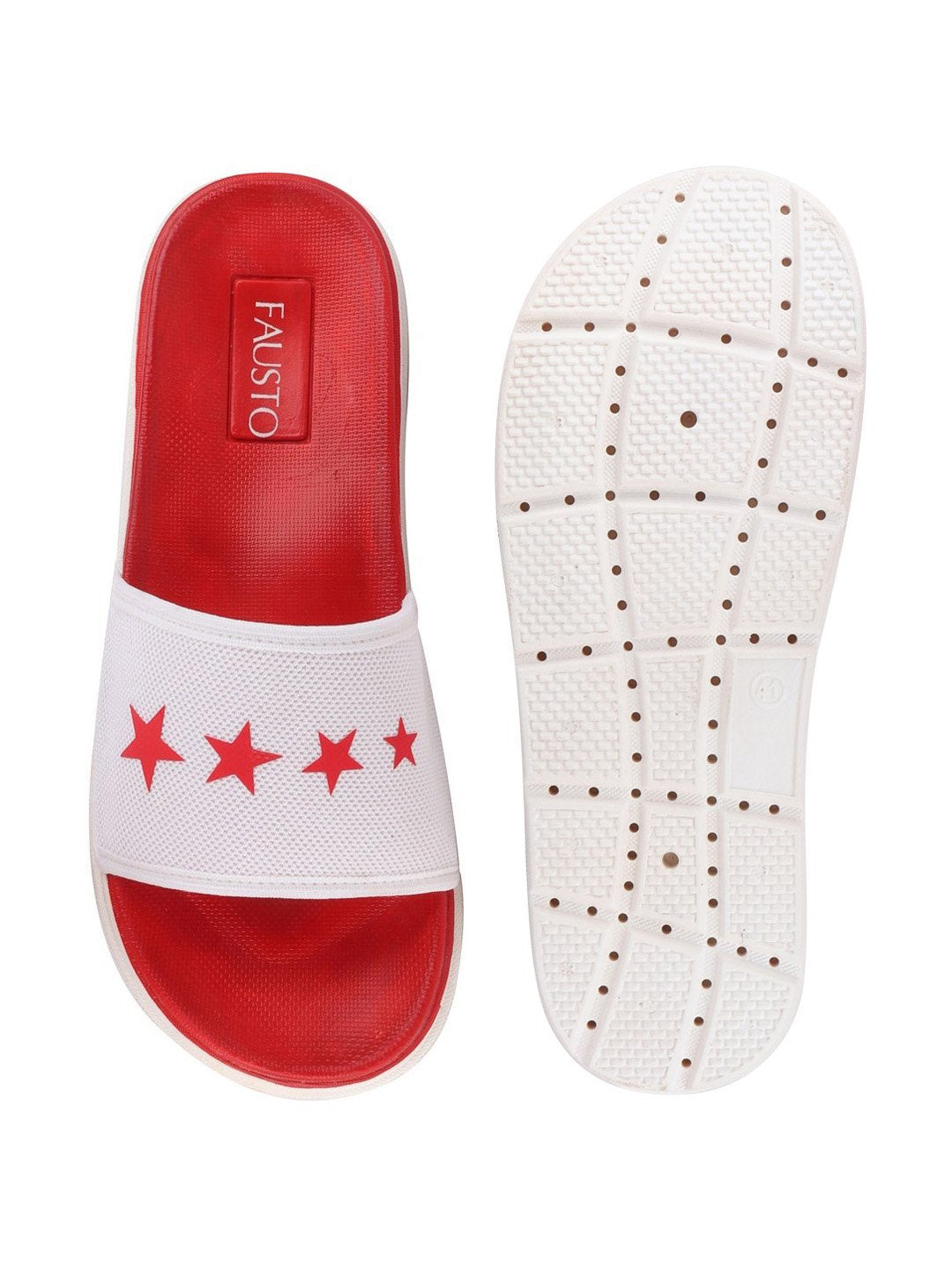 White/Red Men's Slip-On Flip-Flops