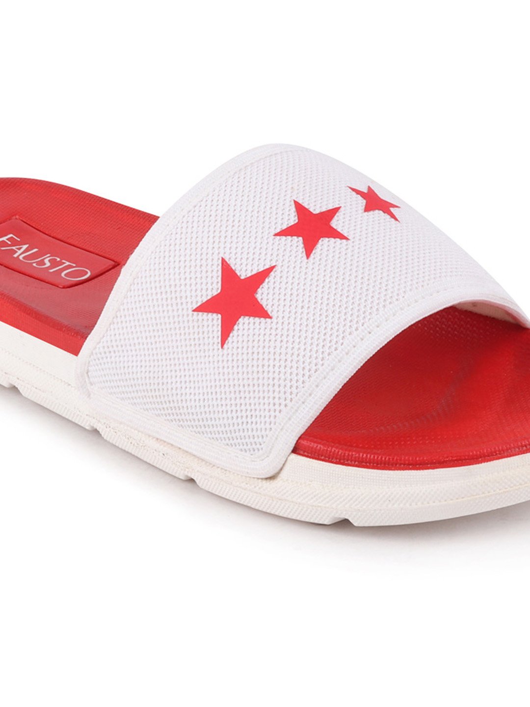 White/Red Men's Slip-On Flip-Flops