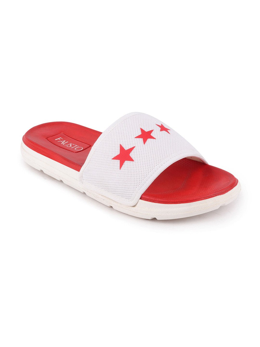 White/Red Men's Slip-On Flip-Flops