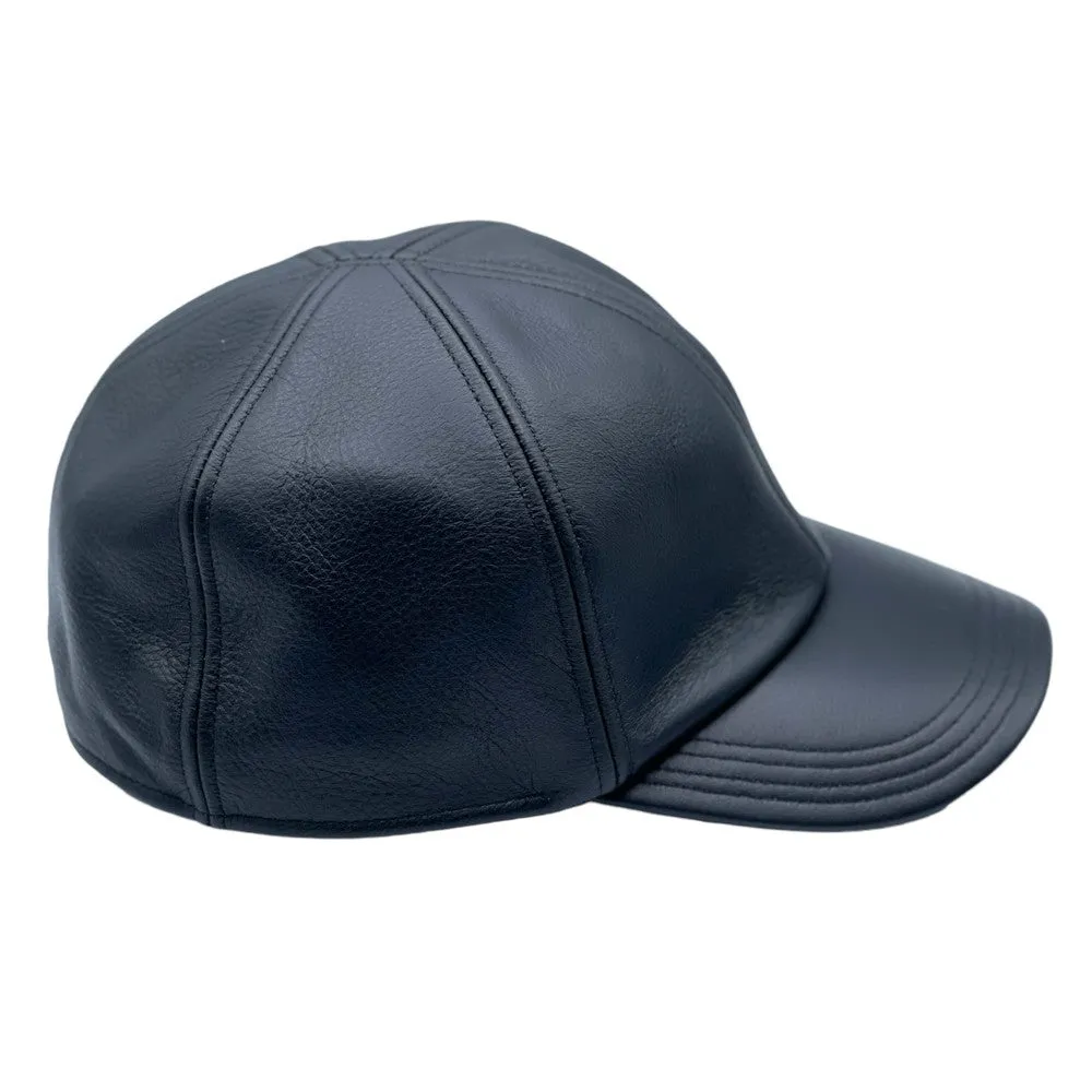 Wigens Black Elk Leather Baseball Cap, Earflaps Hidden, Buy Now.