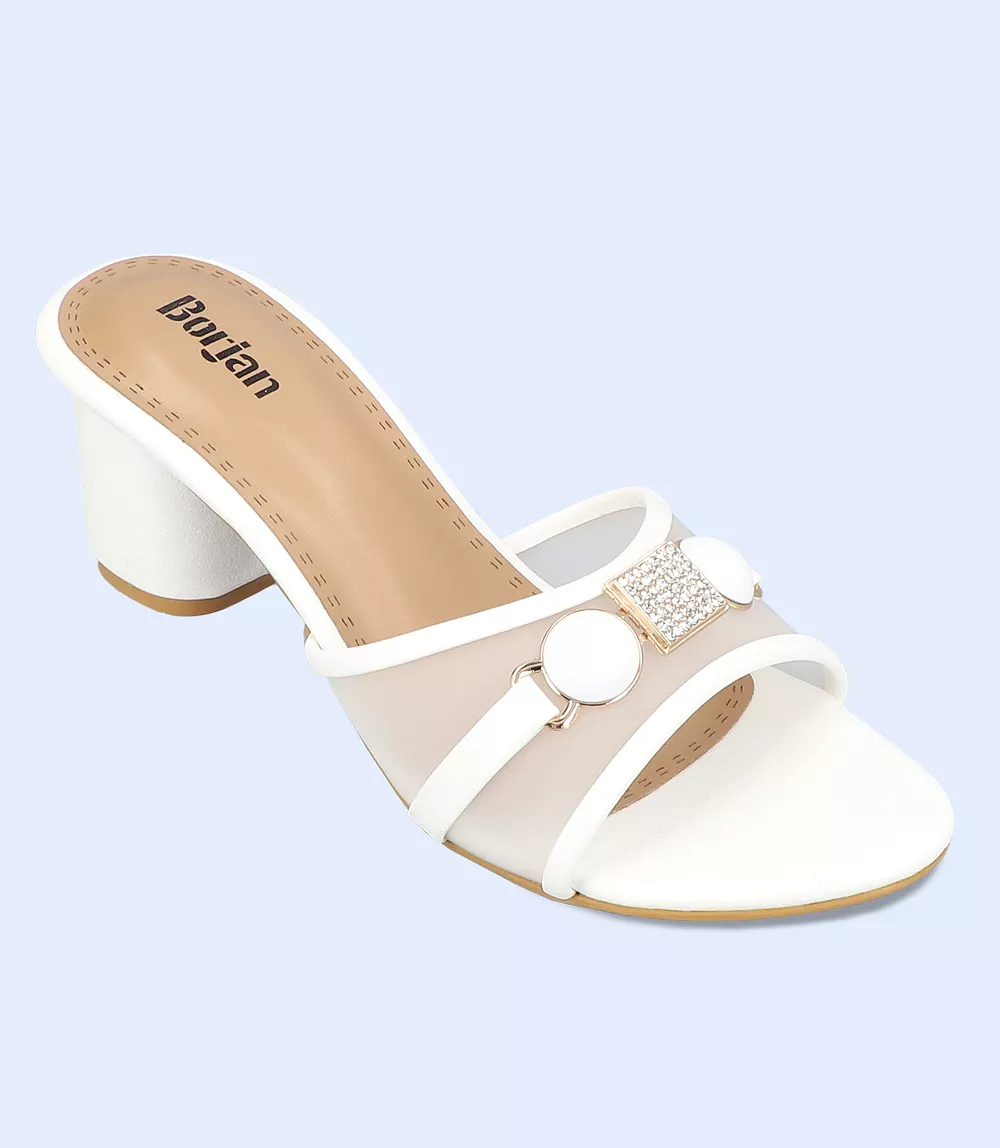 Women Slipper Heel - BW9352 WHITE