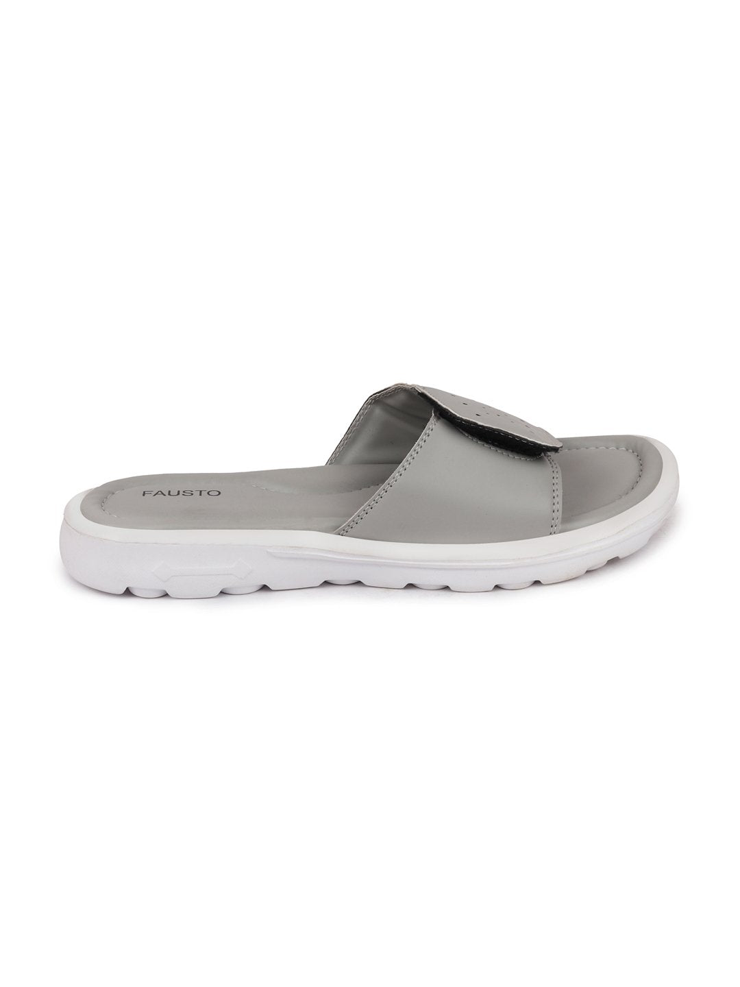 Women's Grey Velcro Slippers & Flip Flops