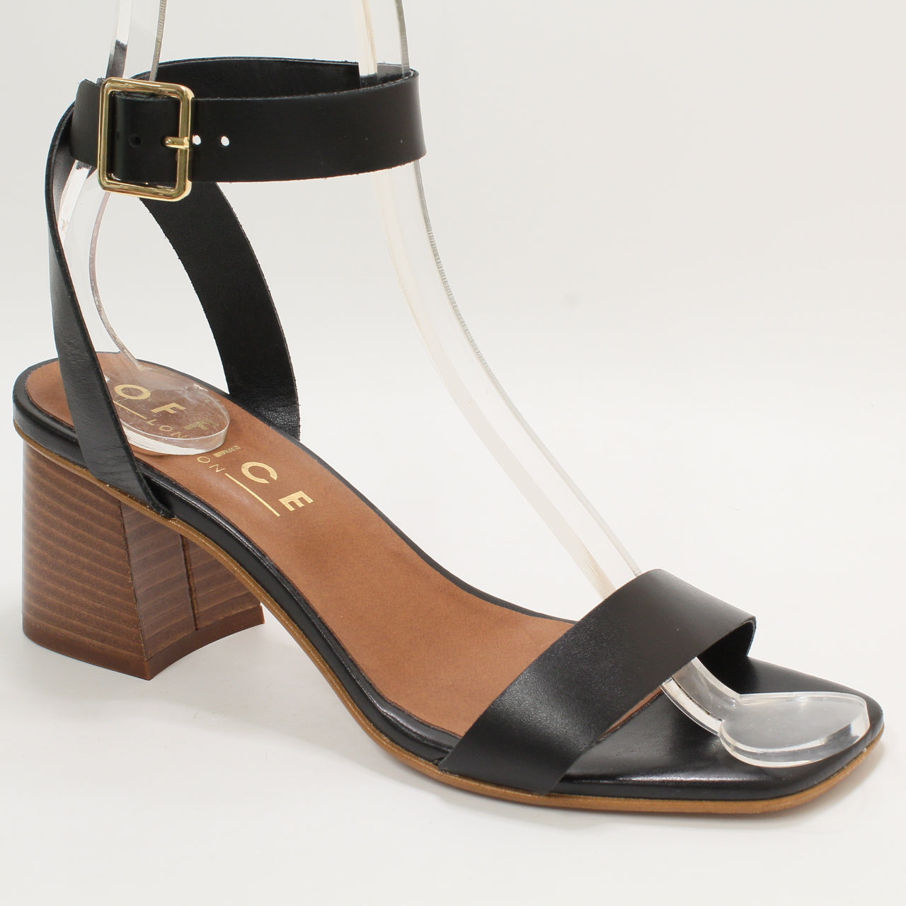 Women's Office Melbourne Two Piece Heel Sandals - Black Leather