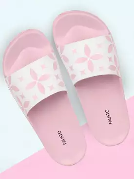 Women's Pink and White Outdoor Flip Flops