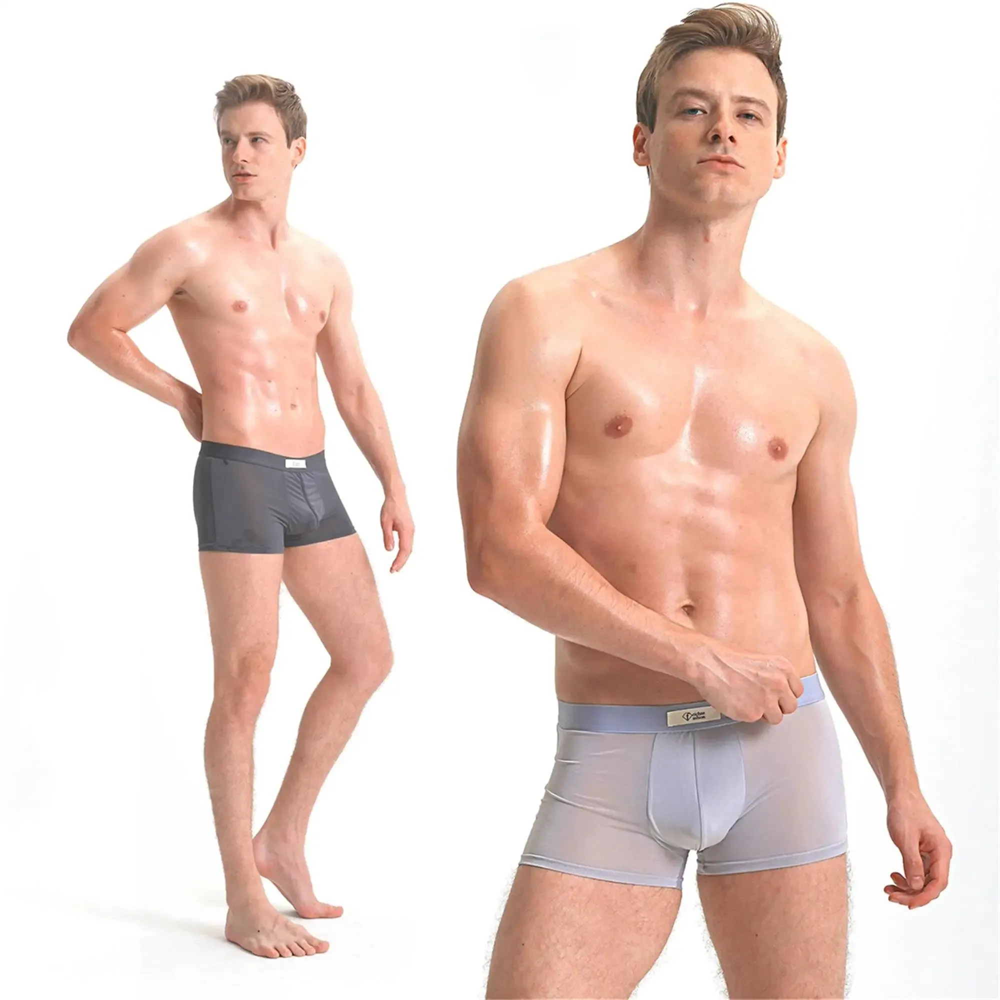 XituodaiPlus Size Men's Ice Silk Underwear Boxer Briefs