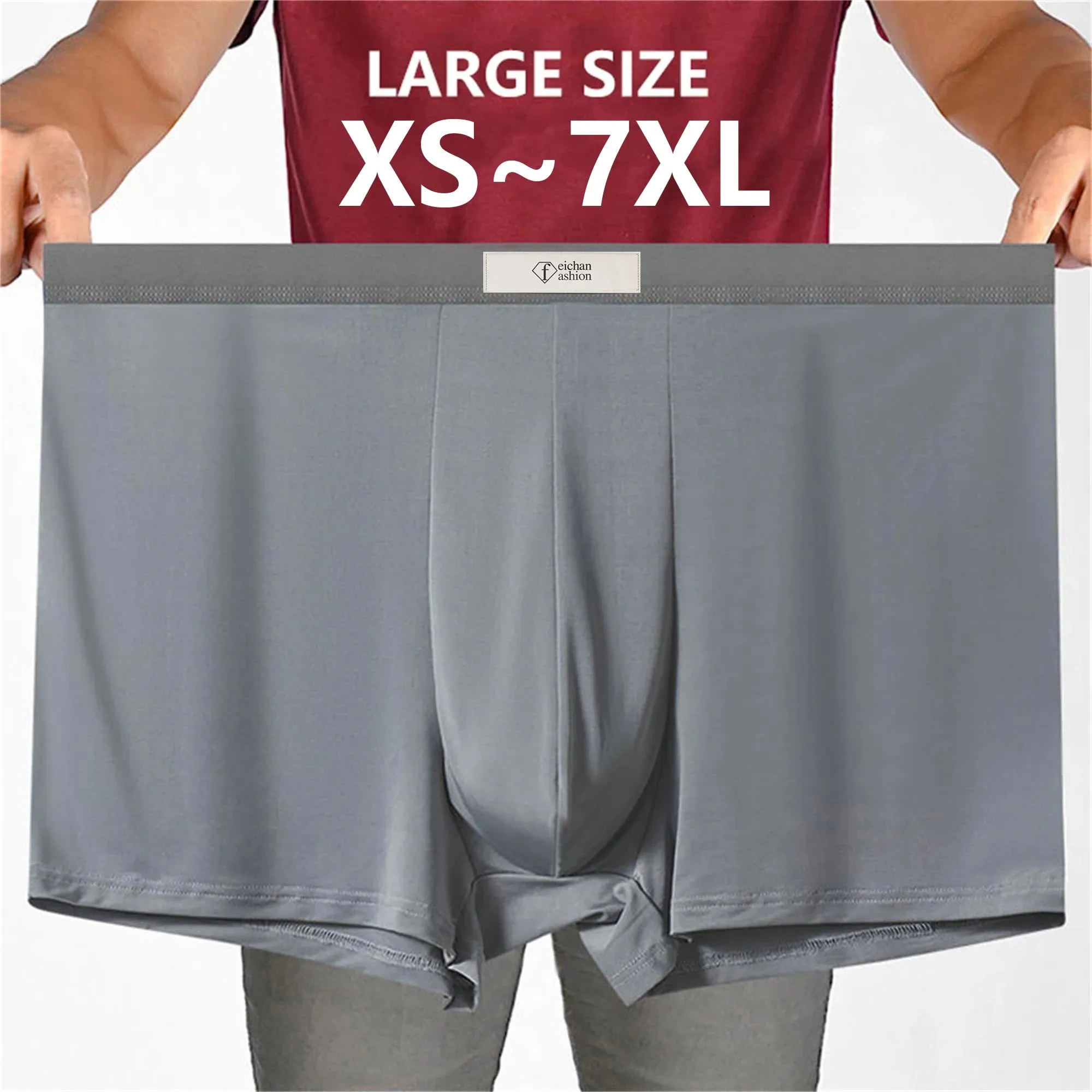 XituodaiPlus Size Men's Ice Silk Underwear Boxer Briefs